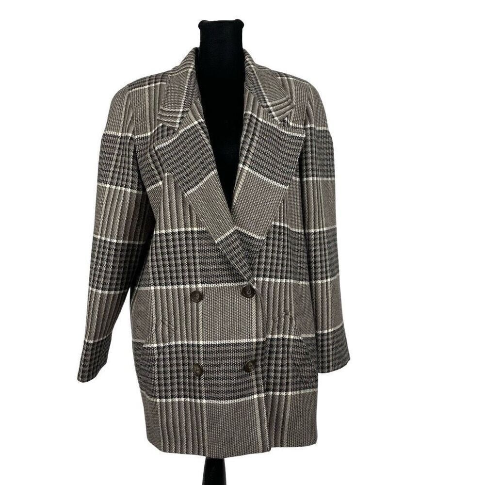 Vintage Jaeger‎ Plaid 100% Wool Double Breasted Sports Coat - Women’s 8